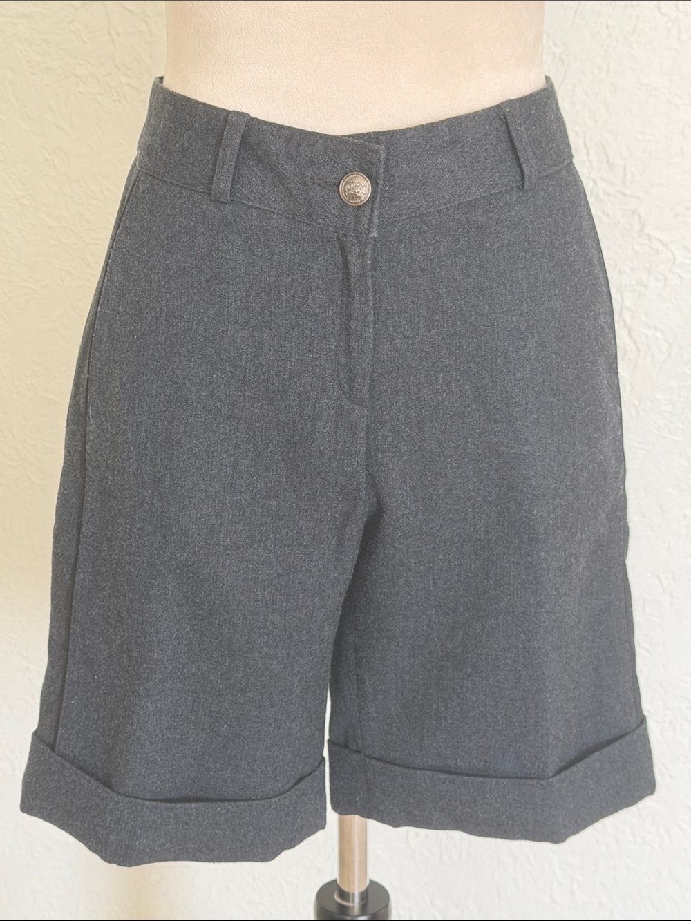Women’s Charcoal Gray Cuffed Bermuda Shorts size 10